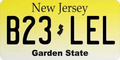 NJ license plate B23LEL