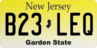 NJ license plate B23LEQ