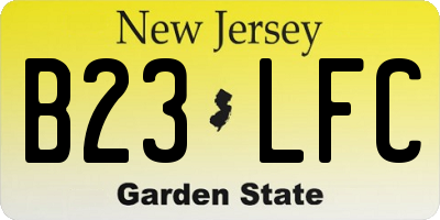 NJ license plate B23LFC
