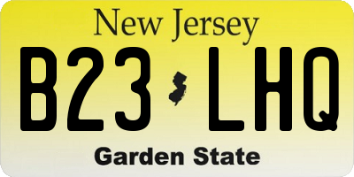 NJ license plate B23LHQ