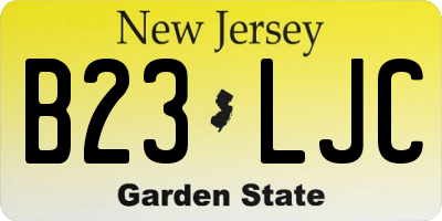 NJ license plate B23LJC