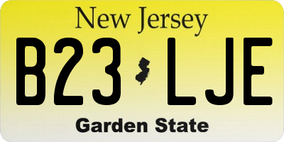 NJ license plate B23LJE
