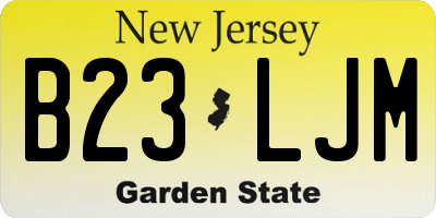 NJ license plate B23LJM