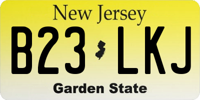 NJ license plate B23LKJ