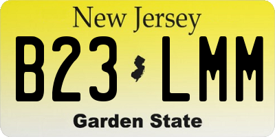 NJ license plate B23LMM