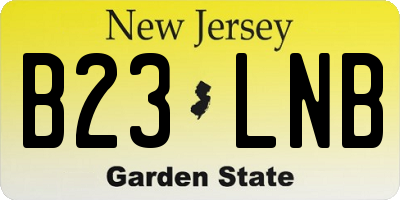 NJ license plate B23LNB