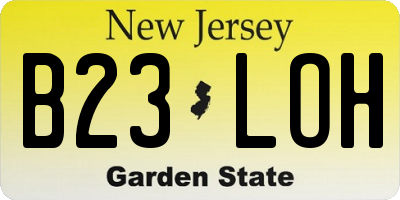 NJ license plate B23LOH