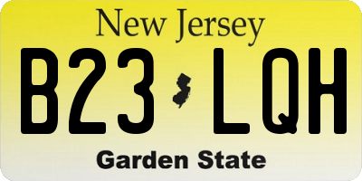 NJ license plate B23LQH