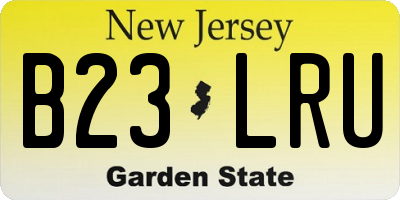 NJ license plate B23LRU