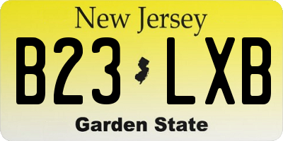 NJ license plate B23LXB