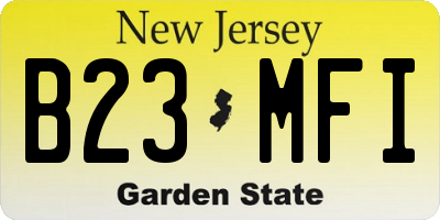 NJ license plate B23MFI