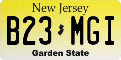NJ license plate B23MGI