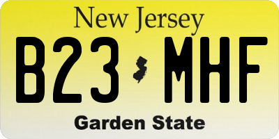 NJ license plate B23MHF