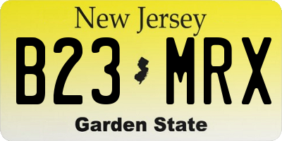 NJ license plate B23MRX