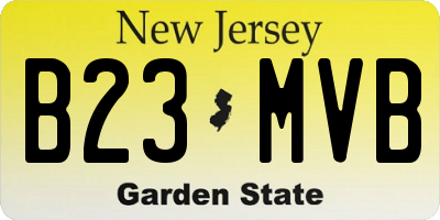 NJ license plate B23MVB