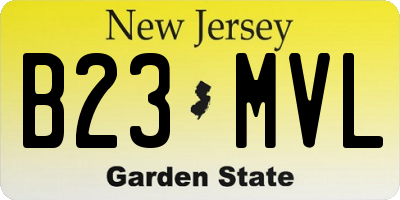 NJ license plate B23MVL