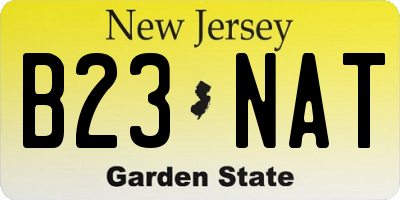 NJ license plate B23NAT