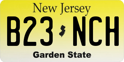 NJ license plate B23NCH