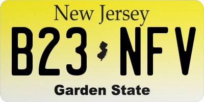 NJ license plate B23NFV