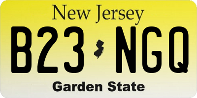 NJ license plate B23NGQ