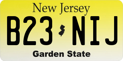 NJ license plate B23NIJ