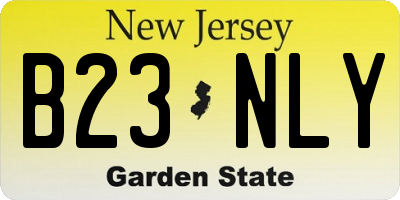 NJ license plate B23NLY