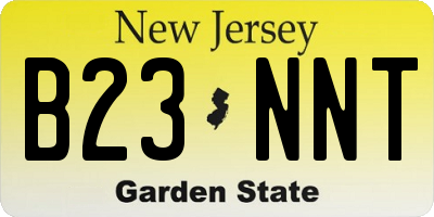 NJ license plate B23NNT