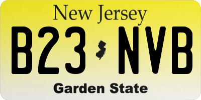 NJ license plate B23NVB