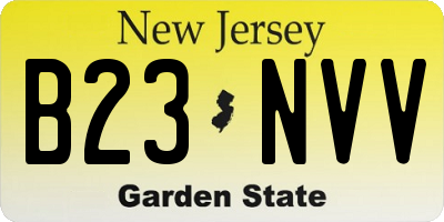 NJ license plate B23NVV