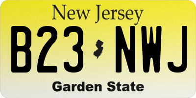 NJ license plate B23NWJ