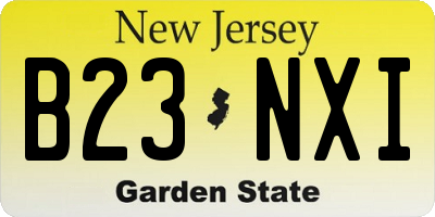 NJ license plate B23NXI