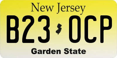 NJ license plate B23OCP
