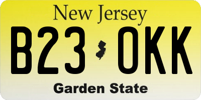 NJ license plate B23OKK