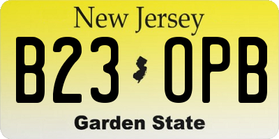 NJ license plate B23OPB