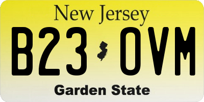 NJ license plate B23OVM