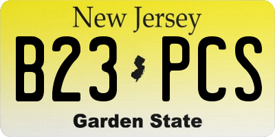 NJ license plate B23PCS