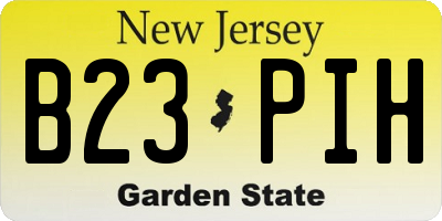 NJ license plate B23PIH