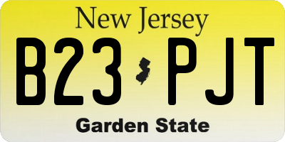 NJ license plate B23PJT