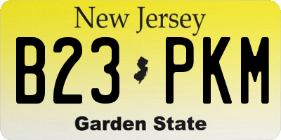 NJ license plate B23PKM