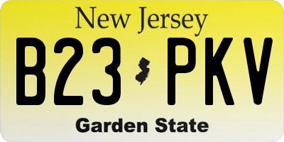 NJ license plate B23PKV
