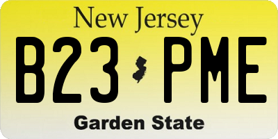 NJ license plate B23PME