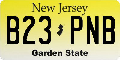 NJ license plate B23PNB
