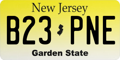 NJ license plate B23PNE
