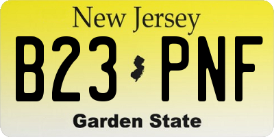 NJ license plate B23PNF