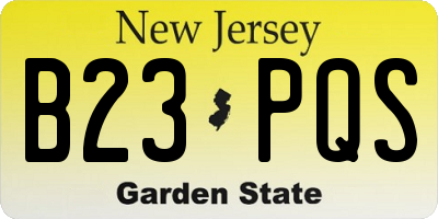 NJ license plate B23PQS