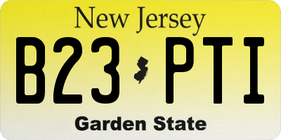 NJ license plate B23PTI