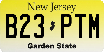 NJ license plate B23PTM