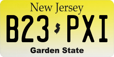 NJ license plate B23PXI