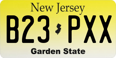 NJ license plate B23PXX