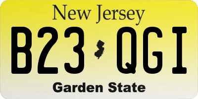 NJ license plate B23QGI